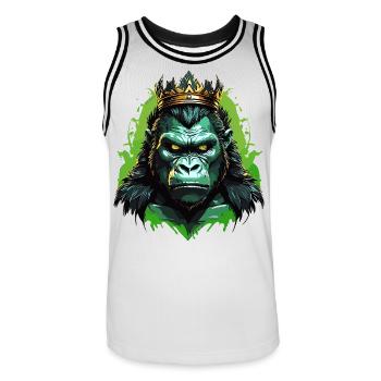 Gorille - Maillot de basket Homme - blanc/noir - Devant - AI Model Male 185 dark (185cm)