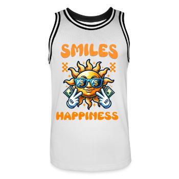 Smiles Happiness - Männer Basketball-Trikot - Weiß/Schwarz - Vorne - AI Model Male 185 dark (185cm)