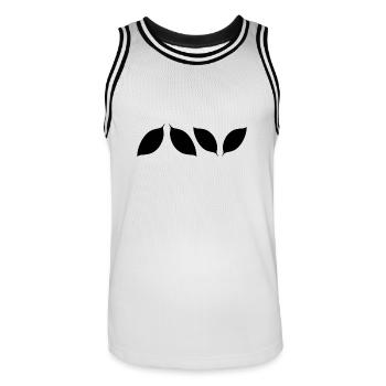 Quatre feuilles Formes d’icônes de feuille - Maillot de basket Homme - blanc/noir - Devant - AI Model Male 185 dark (185cm)