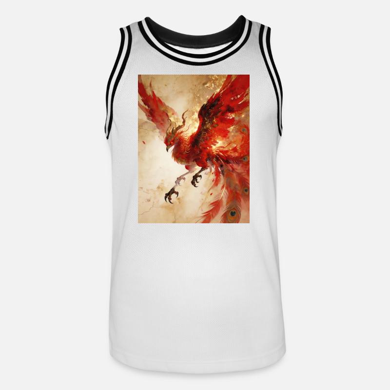 L'Envol du Phénix : Éclat Céleste - Maillot de basket Homme - blanc/noir
