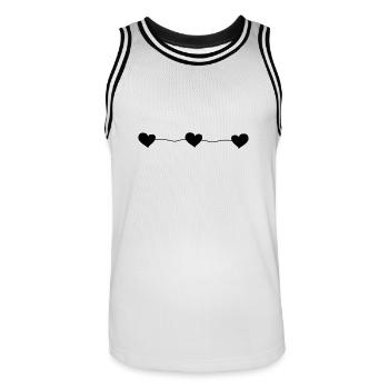 drei herzen linie - Männer Basketball-Trikot - Weiß/Schwarz - Vorne - AI Model Male 185 dark (185cm)