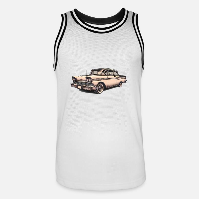 Oldtimer Oldtimer Illustration - Männer Basketball-Trikot - Weiß/Schwarz