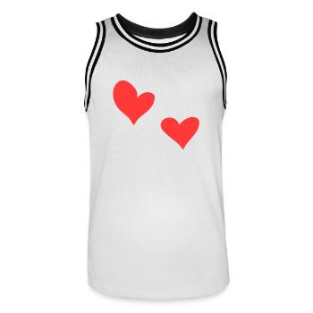 zwei Herzen Herz Symbol Liebe rot - Männer Basketball-Trikot - Weiß/Schwarz - Vorne - AI Model Male 185 dark (185cm)