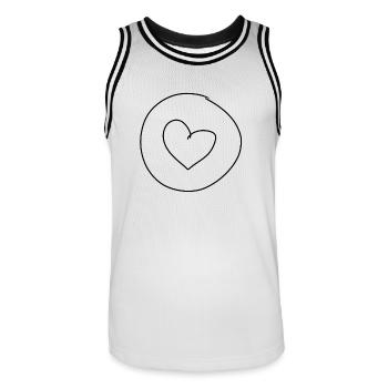Herz Kreis Symbol Formen - Männer Basketball-Trikot - Weiß/Schwarz - Vorne - AI Model Male 185 dark (185cm)