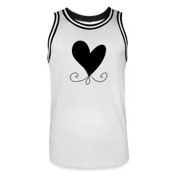 Herz Muster Symbol - Männer Basketball-Trikot - Weiß/Schwarz - Vorne - AI Model Male 185 dark (185cm)