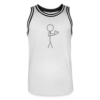 Human Symbol Love Giving Heart - Men's Basketball Jersey - white/black - Front - AI Model Male 185 dark (185cm)