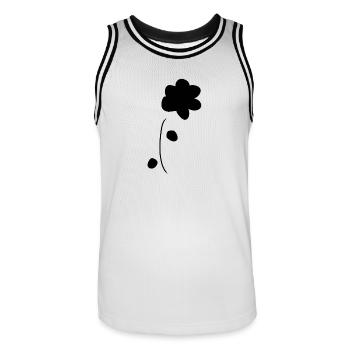 Blume Symbol Pflanze form - Männer Basketball-Trikot - Weiß/Schwarz - Vorne - AI Model Male 185 dark (185cm)