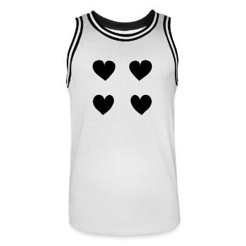Hearts, Heart, Four, Symbol, Love - Men's Basketball Jersey - white/black - Front - AI Model Male 185 dark (185cm)