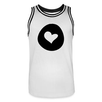 herz form kreis symbol liebe - Männer Basketball-Trikot - Weiß/Schwarz - Vorne - AI Model Male 185 dark (185cm)