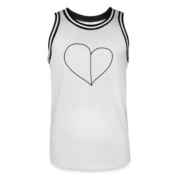 herz symbol zwei teile liebe - Männer Basketball-Trikot - Weiß/Schwarz - Vorne - AI Model Male 185 dark (185cm)