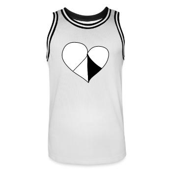 Heart Symbol Pattern Four Parts Love - Men's Basketball Jersey - white/black - Front - AI Model Male 185 dark (185cm)