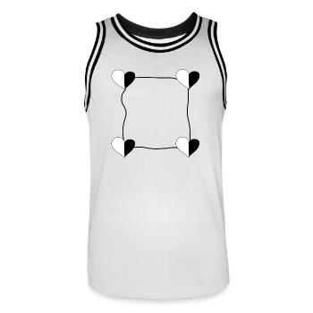 vier herzen rahmen - Männer Basketball-Trikot - Weiß/Schwarz - Vorne - AI Model Male 185 dark (185cm)