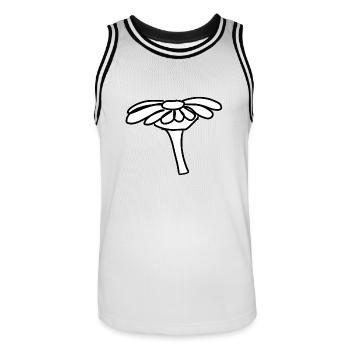 Plante symbole en forme de fleur - Maillot de basket Homme - blanc/noir - Devant - AI Model Male 185 dark (185cm)