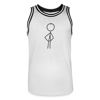 Symbole de l’homme humain - Maillot de basket Homme - blanc/noir - Devant - AI Model Male 185 dark (185cm)