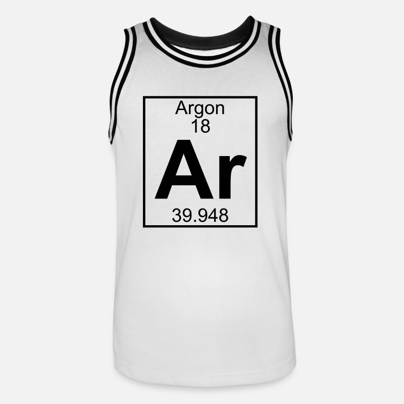 Periodic table element 18 - Ar (argon) - BIG - Männer Basketball-Trikot - Weiß/Schwarz