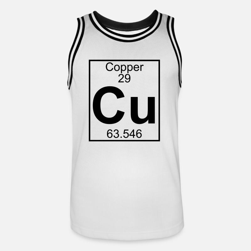 Element 29 - Cu (copper) - Full - Männer Basketball-Trikot - Weiß/Schwarz