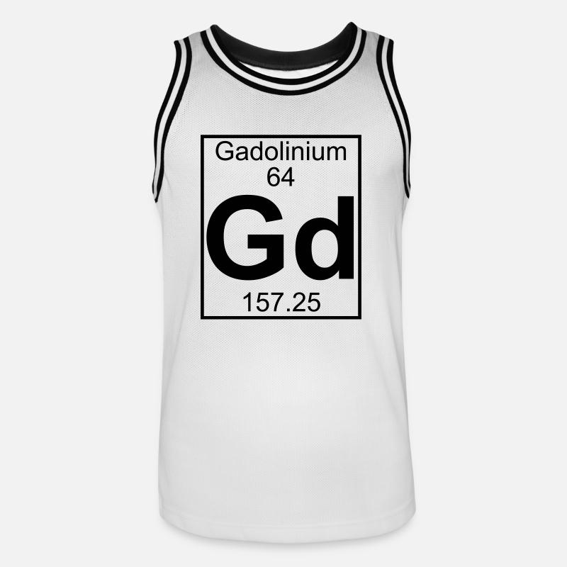 Element 064 - Gd (gadolinium) - Full - Männer Basketball-Trikot - Weiß/Schwarz