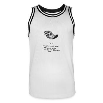Vögel sind cool - Männer Basketball-Trikot - Weiß/Schwarz - Vorne - AI Model Male 185 dark (185cm)