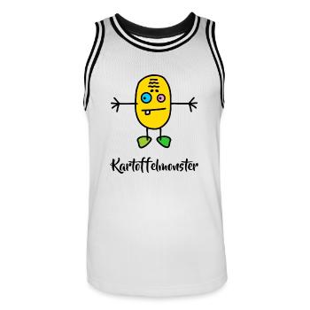 Kartoffel Monster Kartoffelmonster - Männer Basketball-Trikot - Weiß/Schwarz - Vorne - AI Model Male 185 dark (185cm)
