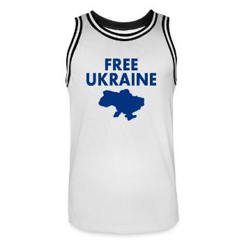 Free ukraine - Men's Basketball Jersey - white/black - Front - AI Model Male 185 dark (185cm)