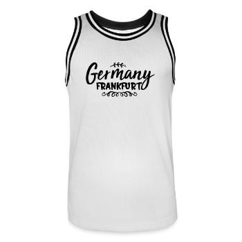 Germany Minimalist Script - Men's Basketball Jersey - white/black - Front - AI Model Male 185 dark (185cm)
