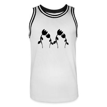 Flower symbol blossom plant shape four roses - Men's Basketball Jersey - white/black - Front - AI Model Male 185 dark (185cm)