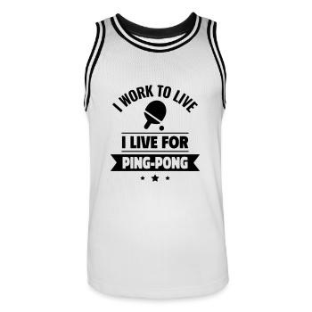 Table tennis love: gift for players - Men's Basketball Jersey - white/black - Front - AI Model Male 185 dark (185cm)