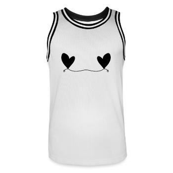 Zwei herzen liebe herz linie - Männer Basketball-Trikot - Weiß/Schwarz - Vorne - AI Model Male 185 dark (185cm)