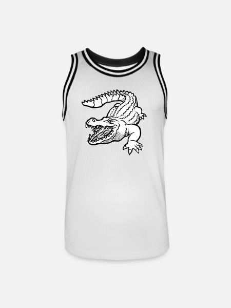 Krokodil Shirt für Kinder Geschenk Geburtstag - Männer Basketball-Trikot - Weiß/Schwarz