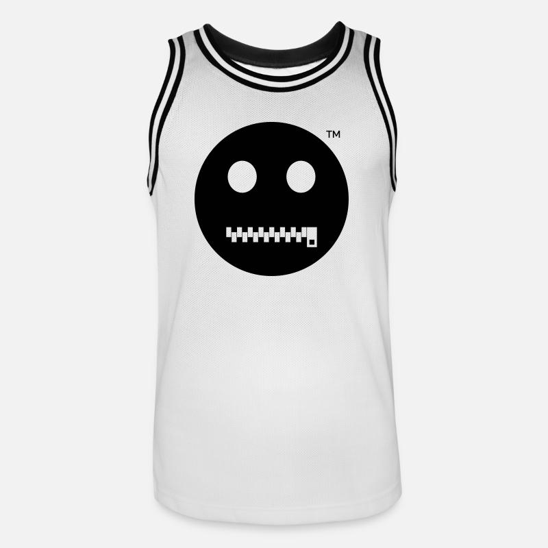Smiley Shut up - Sei Still - Männer Basketball-Trikot - Weiß/Schwarz