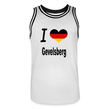 I Love Germany Home Gevelsberg - Männer Basketball-Trikot - Weiß/Schwarz - Vorne - AI Model Male 185 dark (185cm)