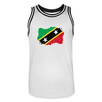 Roots roots Flag homeland Country St Kitts and Nev - Men's Basketball Jersey - white/black - Front - AI Model Male 185 dark (185cm)