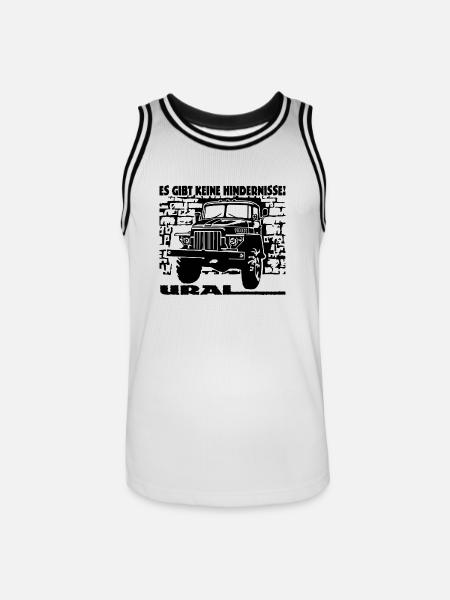 LKW Ural 374 D - Männer Basketball-Trikot - Weiß/Schwarz