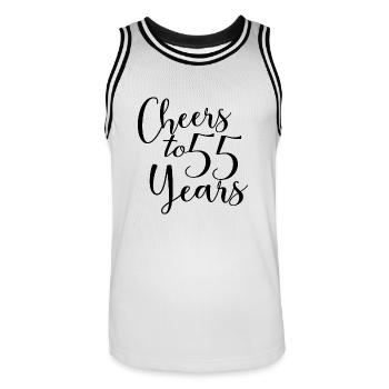 Cheers To 55 Years 55th Birthday Anniversary - Men's Basketball Jersey - white/black - Front - AI Model Male 185 dark (185cm)
