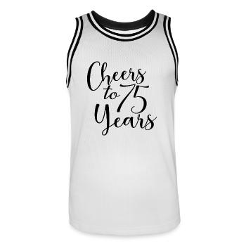 Vive les 75 ans du 75e anniversaire - Maillot de basket Homme - blanc/noir - Devant - AI Model Male 185 dark (185cm)