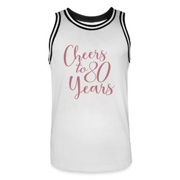 Prost zum 80-jährigen Jubiläum des 80. Geburtstags - Männer Basketball-Trikot - Weiß/Schwarz - Vorne - AI Model Male 185 dark (185cm)