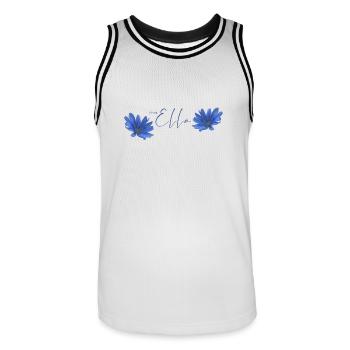 Ella Geburtstag Ella - Männer Basketball-Trikot - Weiß/Schwarz - Vorne - AI Model Male 185 dark (185cm)