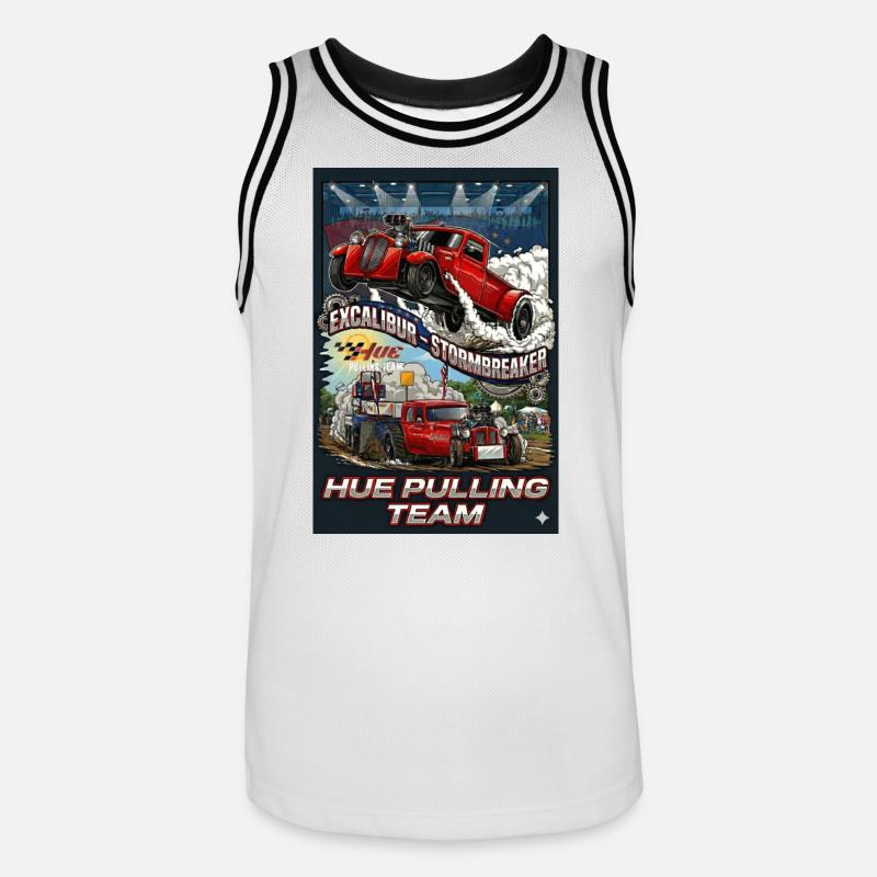 Tshirt_Hue_Pulling_Team - Maillot de basket Homme - blanc/noir