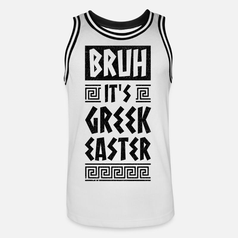 Pasqua greca Fratello È Pasqua greca Buona Pasqua - Maglia da basket per uomo - bianco/nero