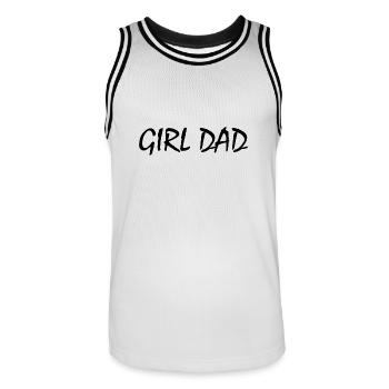 Girl dad - Männer Basketball-Trikot - Weiß/Schwarz - Vorne - AI Model Male 185 dark (185cm)