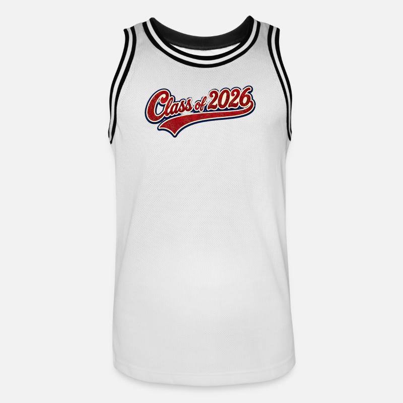 Klasse 2026 Retro Script - Männer Basketball-Trikot - Weiß/Schwarz