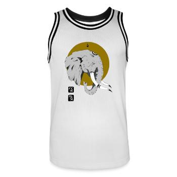 Elefant - Männer Basketball-Trikot - Weiß/Schwarz - Vorne - AI Model Male 185 dark (185cm)