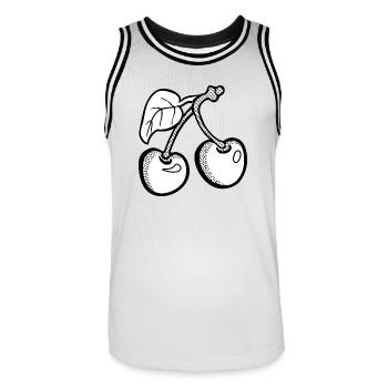 cerises cerises veggie légumes fruits16 - Maillot de basket Homme - blanc/noir - Devant - AI Model Male 185 dark (185cm)