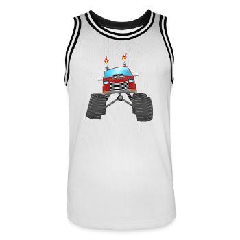 Monster Truck - Maillot de basket Homme - blanc/noir - Devant - AI Model Male 185 dark (185cm)