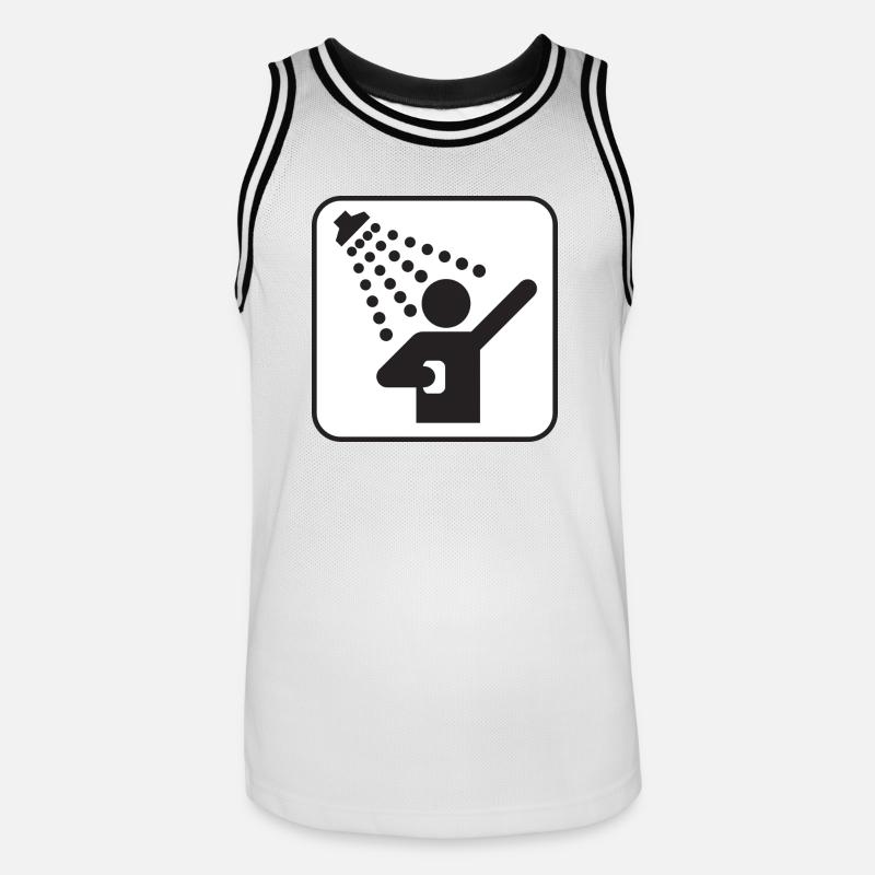 Duschen - Männer Basketball-Trikot - Weiß/Schwarz