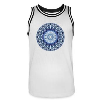 Mandala - Männer Basketball-Trikot - Weiß/Schwarz - Vorne - AI Model Male 185 dark (185cm)