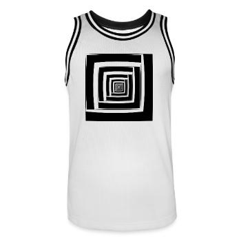 Carrés géométrie abstraite idée cadeau - Maillot de basket Homme - blanc/noir - Devant - AI Model Male 185 dark (185cm)