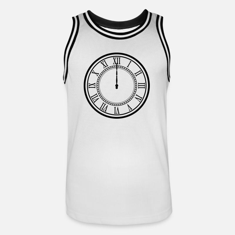 12 Uhr Geschenk Idee - Männer Basketball-Trikot - Weiß/Schwarz