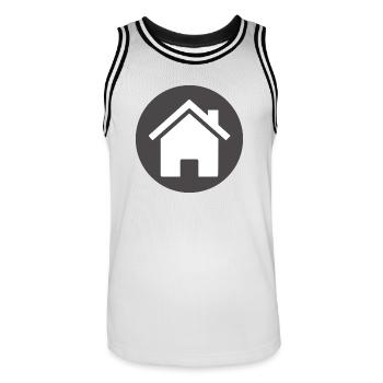 construction de maisons maison maison architecture gebaeude206 - Maillot de basket Homme - blanc/noir - Devant - AI Model Male 185 dark (185cm)