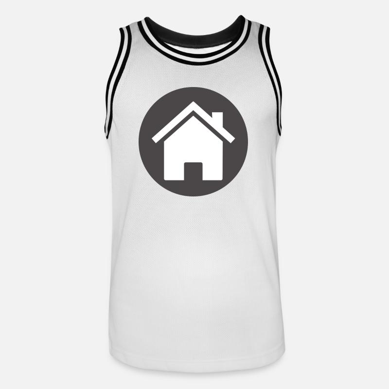 construction de maisons maison maison architecture gebaeude206 - Maillot de basket Homme - blanc/noir